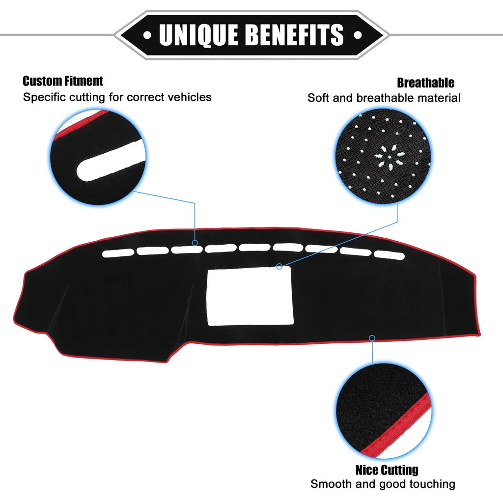 Polyester Dashboard 2008-2014 Unique Bargains Protective Car for Compatible Black F150 Console high quality Center Ford Mat Cover