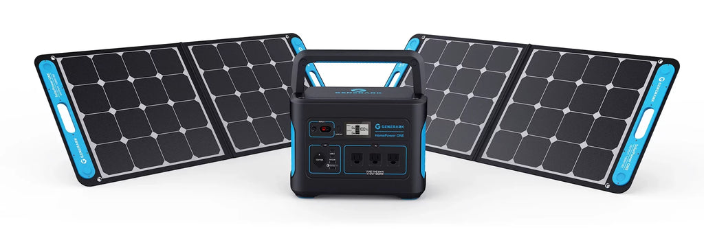 Quiet, Home Outlets) For 1X Devices HomePower (3X Station Portable Solar Indoor-Safe 1000W Generator Panels. Power Solar Geneverse 1002Wh Generator AC Battery 100W Power ONE Backup 2X + Bundle: (1x2)