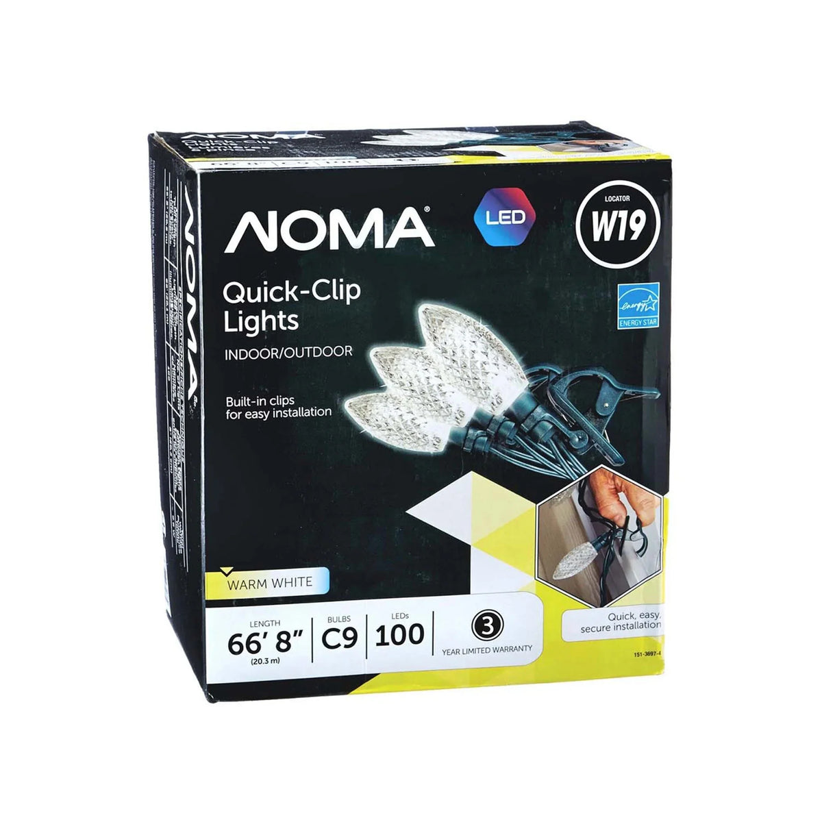 Pack) LED (3 100 Christmas C9 Quick Lights String NOMA new Clip Bulbs Warm
