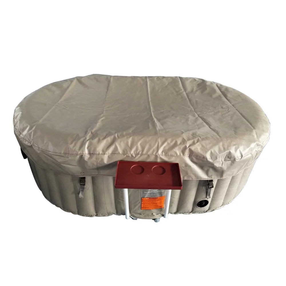 ALEKO Inflatable Gallon Jetted Hot Brown 145 with Cover Person Tub 2 Oval