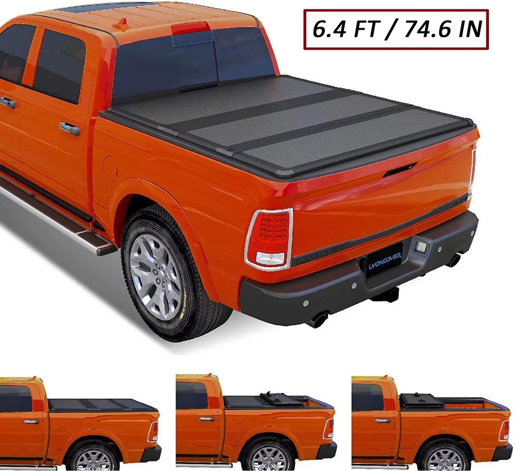 Bed | Ram 6.4ft Bed & 2500 special edition Tonneau 2003-2024 Tri-Fold Cover Kikito | Rambox Hard Truck System FRP 3500 (74.6in) 1500 Without Deckrail for Professional
