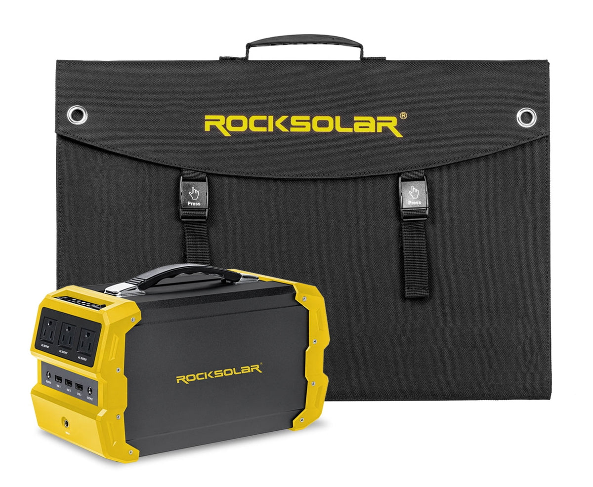 Solar ROCKSOLAR Portable Station 400W Generator Foldable Kit a Nomad Power with Panel Solar 60W