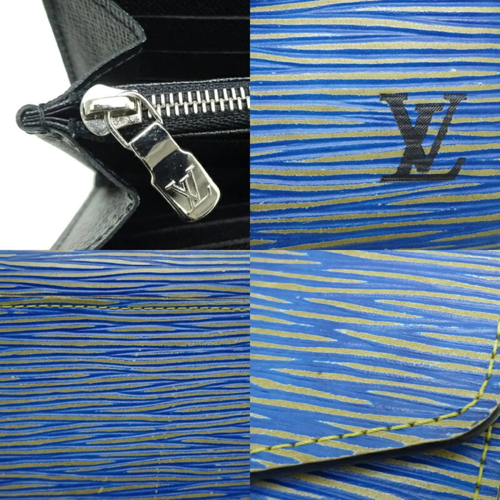 Women's (Blue) Long Wallet Vuitton Louis Pre-Owned Portefeuil Sarah (Good) () high quality M61649 Epi