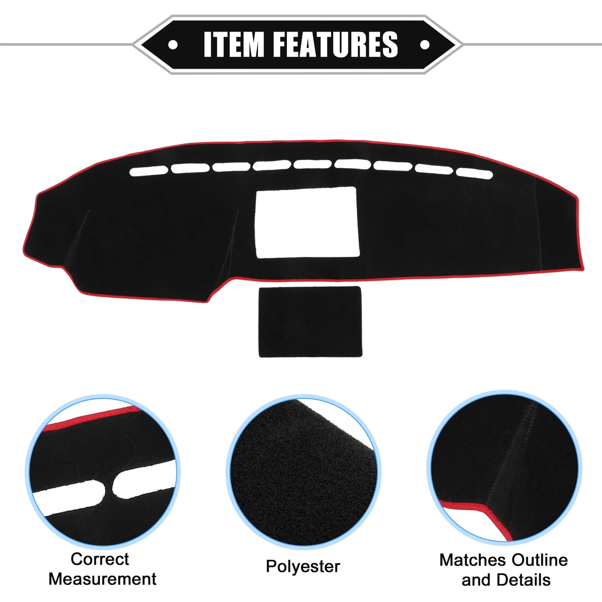Polyester Dashboard 2008-2014 Unique Bargains Protective Car for Compatible Black F150 Console high quality Center Ford Mat Cover