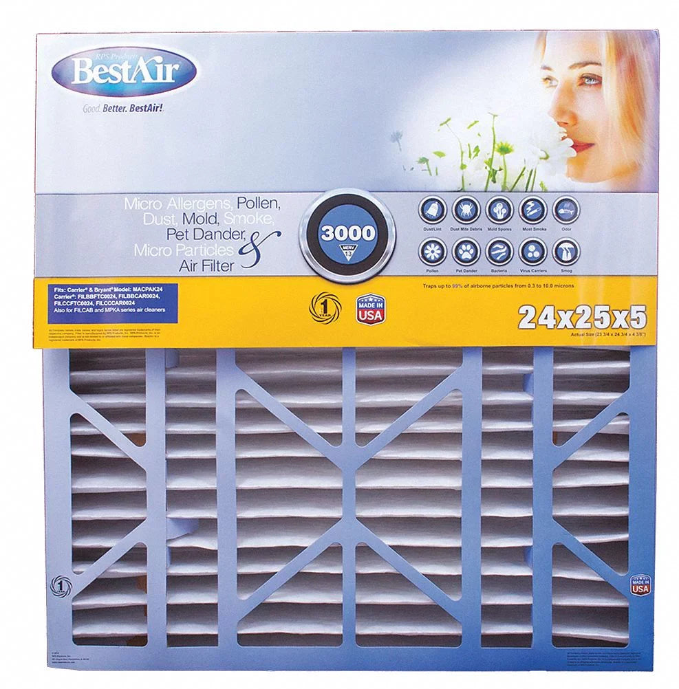 Filt,MERV CB2425-13R-2 trendy Pro Clean Furn Bestair Air 13,24x25x5",2PK