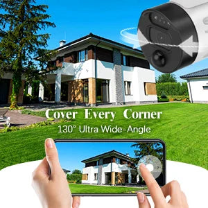 (2 Battery Vision, Surveillance Rechargeable Wi-Fi Panel, Solar Solar Camera Detection, Outdoor Security Dual 2K Night Antenna Camera, Wireless Pack) AI WEILAILIFE with