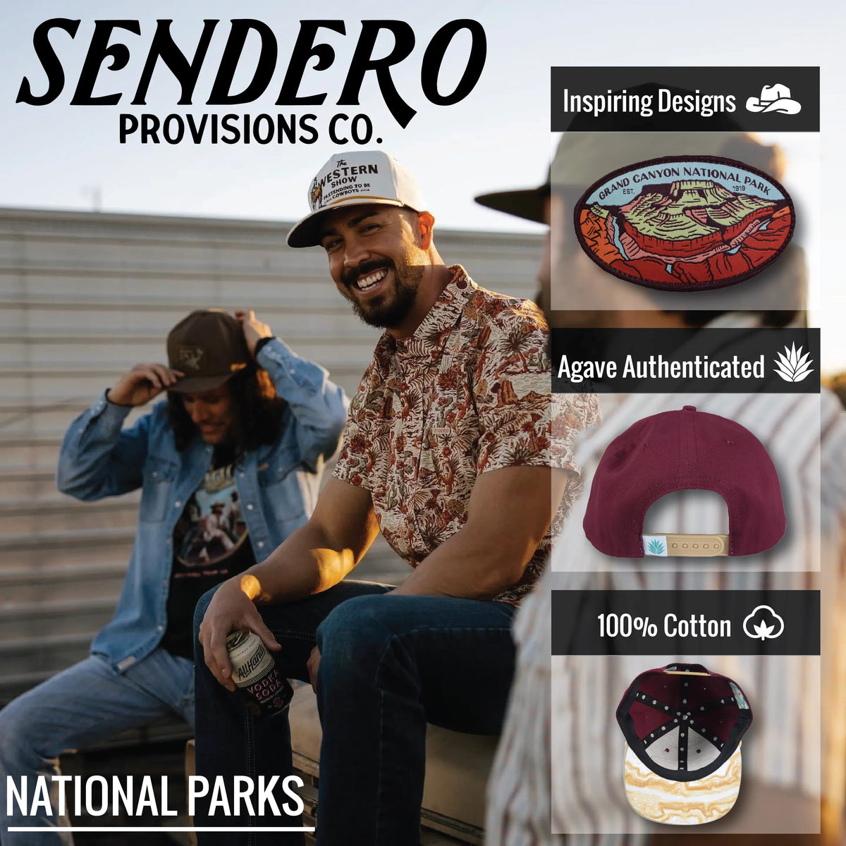 Snapback Canyon Park Provisions special edition Hat National Sendero Grand Wine/Khaki Cap