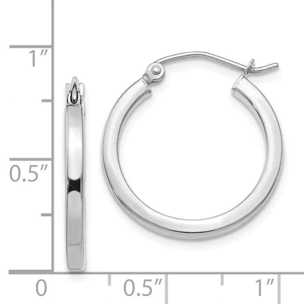 Gold and Women for Teens; classic for White Real 2mm Men Princess Adults 14kt Tube Hoops; Square and