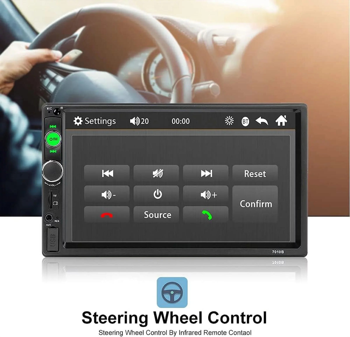 HD Bluetooth View Mirror Rear Car 2 7 Camera/ MP5 player Link /AUX Car radio /TF Screen Audio with /Video /FM Stereo /USB car Inch MP4 DIN /Car Touch