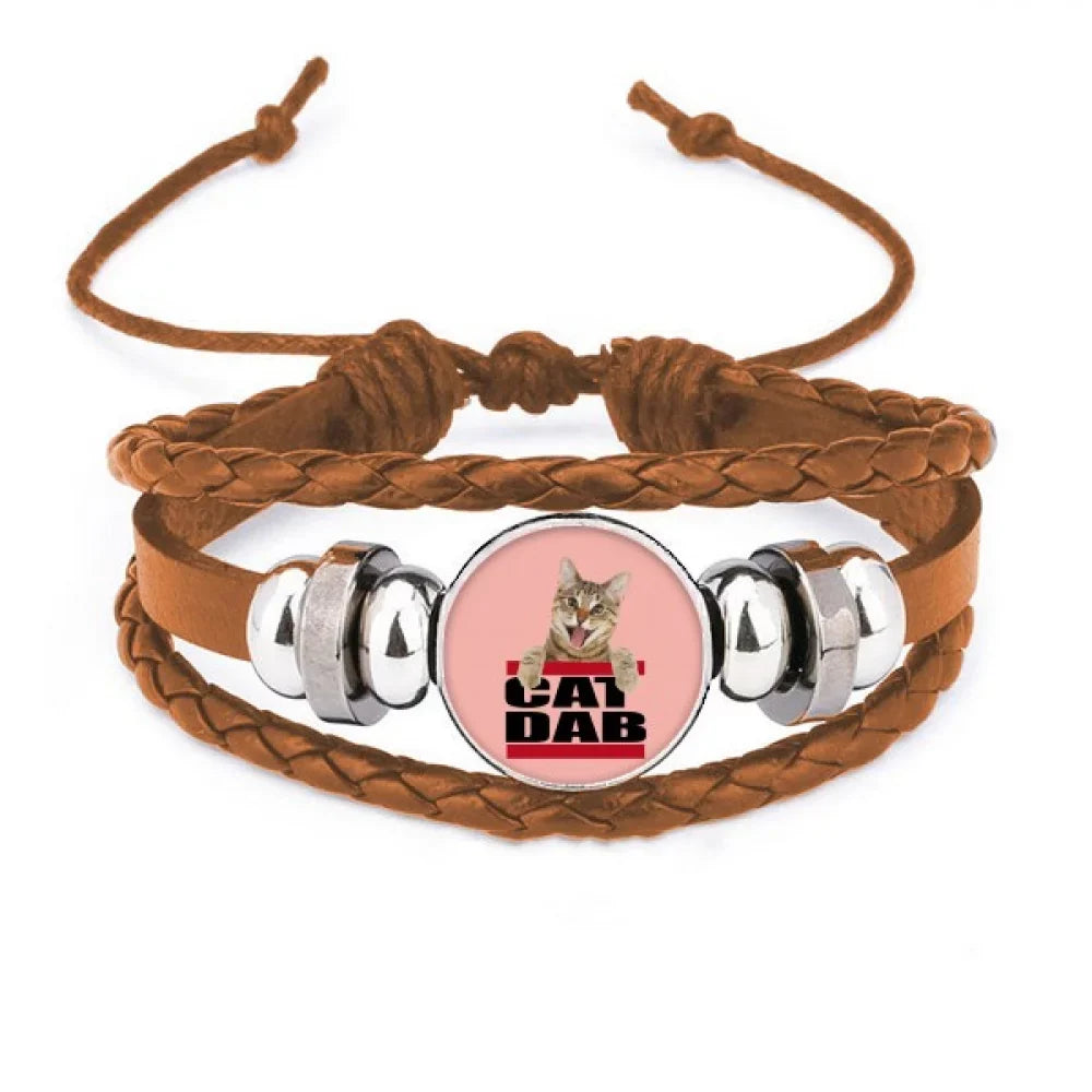 Jewelry Wristband Leather Ornament Shows Fashion Bracelet Cat Sport Tap Deco Art