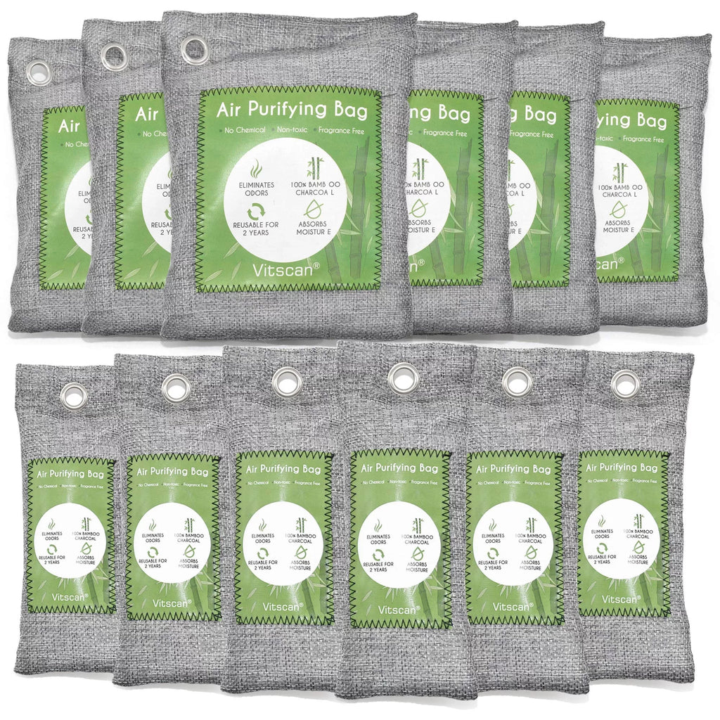 Shoe Odor Moisture Deodorizer, Home, Natural Charcoal Freshener, Closet Bags Charcoal Eliminators (6x50g, Activated Car Air Pet, Pack Odor Absorber, Purifying 6x150g) Air 12 Bag, Bamboo Absorber, For