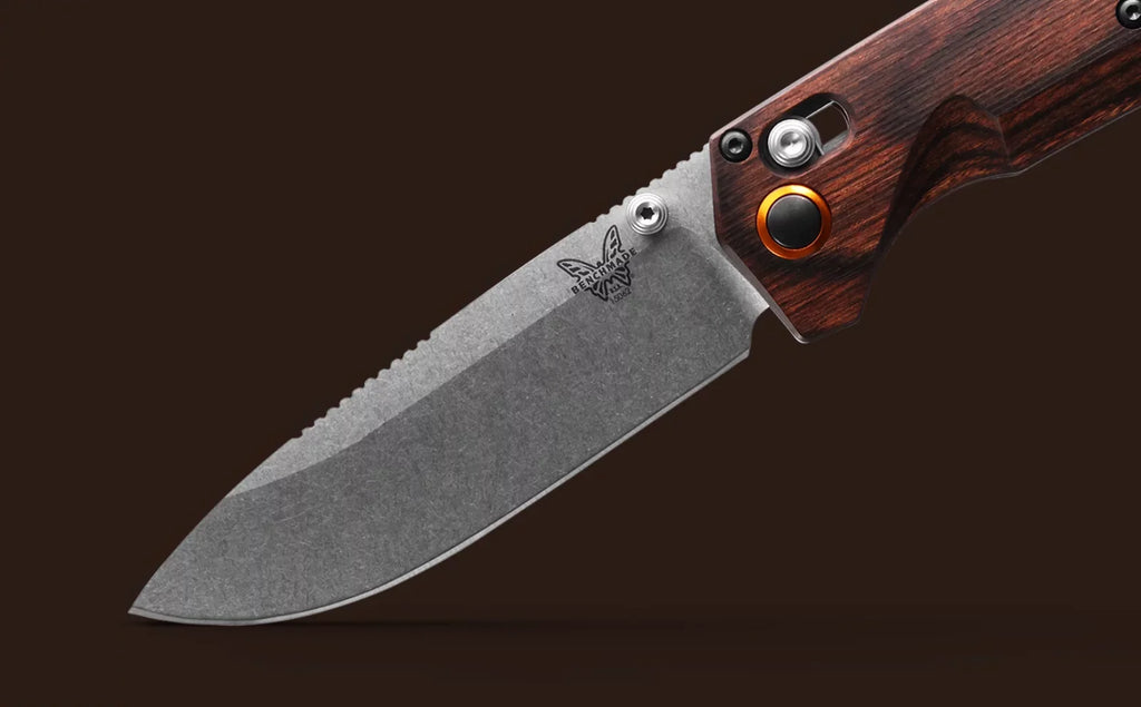 Creek 15062 Wood Pocket CPM-S30V Folding Grizzly Benchmade Stabilized Stainless Knife 3.49"