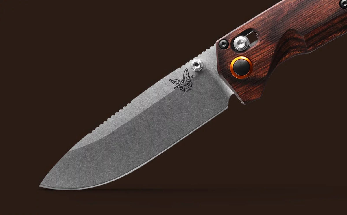 Creek 15062 Wood Pocket CPM-S30V Folding Grizzly Benchmade Stabilized Stainless Knife 3.49"