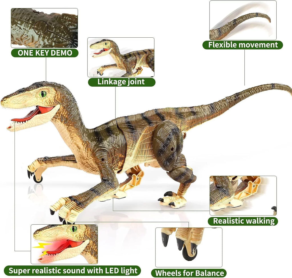 Old Lights Control Girls Years JBee Brown Kids Boys for RC Toys Robot Toy 8-12 Boys Dinosaur 3-5, Dinosaur Gifts Ctrl - Sounds with Age for 5-7, Walking and Remote T-Rex