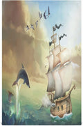 Hanging Kitchen new 6 Towels Loop, 18"x28"Lint-Free Wiping of Absorbent Dolphins Sailboat Jumping Kitchen Cloth Dish Set Towel Summer Ocean with and Tea for Cleaning Drying