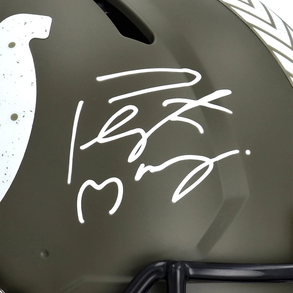 Service Manning Authentic Indianapolis Helmet Rid 2022 classic Speed Colts Salute to Peyton Autographed