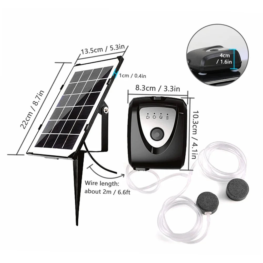 Pond With Aerator Air Solar Stone Fish Reable 3.5w 6v Dual Aerator new Pump,Pond Pipe Fish Bubble Ponds Pump Ponds Stone Pond Water Aerator Air Pump Pools Pump Zdhf Solar