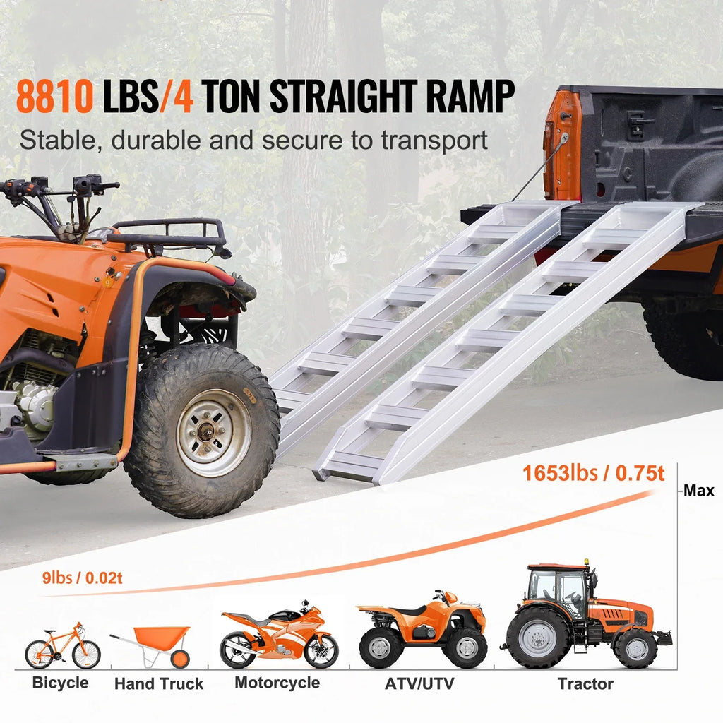 BENTISM Tractors Ends Durable ATVs UTVs special edition Ramps 72" Ton x Motorcycles Portable 8810 15" Non-slip Truck for Truck Flat Vehicle Ramps Loading Aluminum lb/4