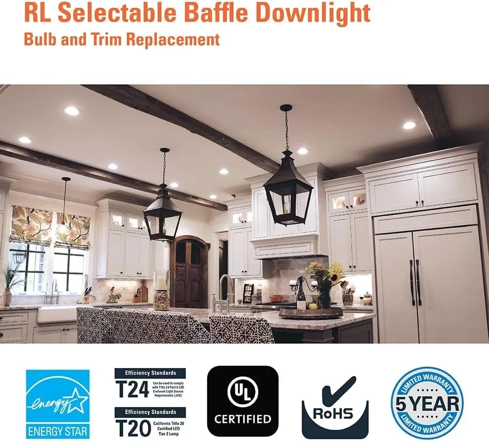 RL 900/1200 and Ceiling Retrofit Shower Trim, Warm, Lumens, LED inch Selectable Lumens to White Recessed Selectable Downlight, Retrofit Dim 5/6 Series Baffle Light & Matte CCT HALO