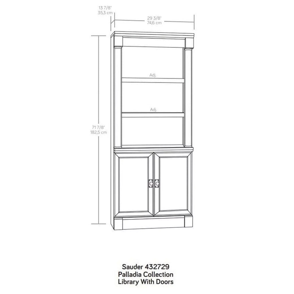 Oak Glacier 5-Shelf special edition Sauder Bookcase, Bookcase Library Palladia Finish