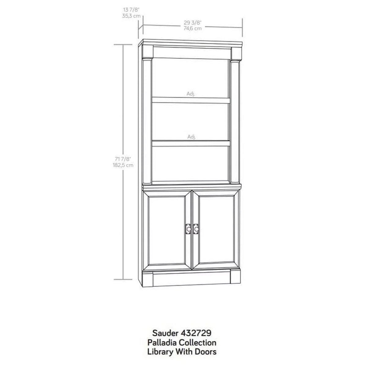 Oak Glacier 5-Shelf special edition Sauder Bookcase, Bookcase Library Palladia Finish