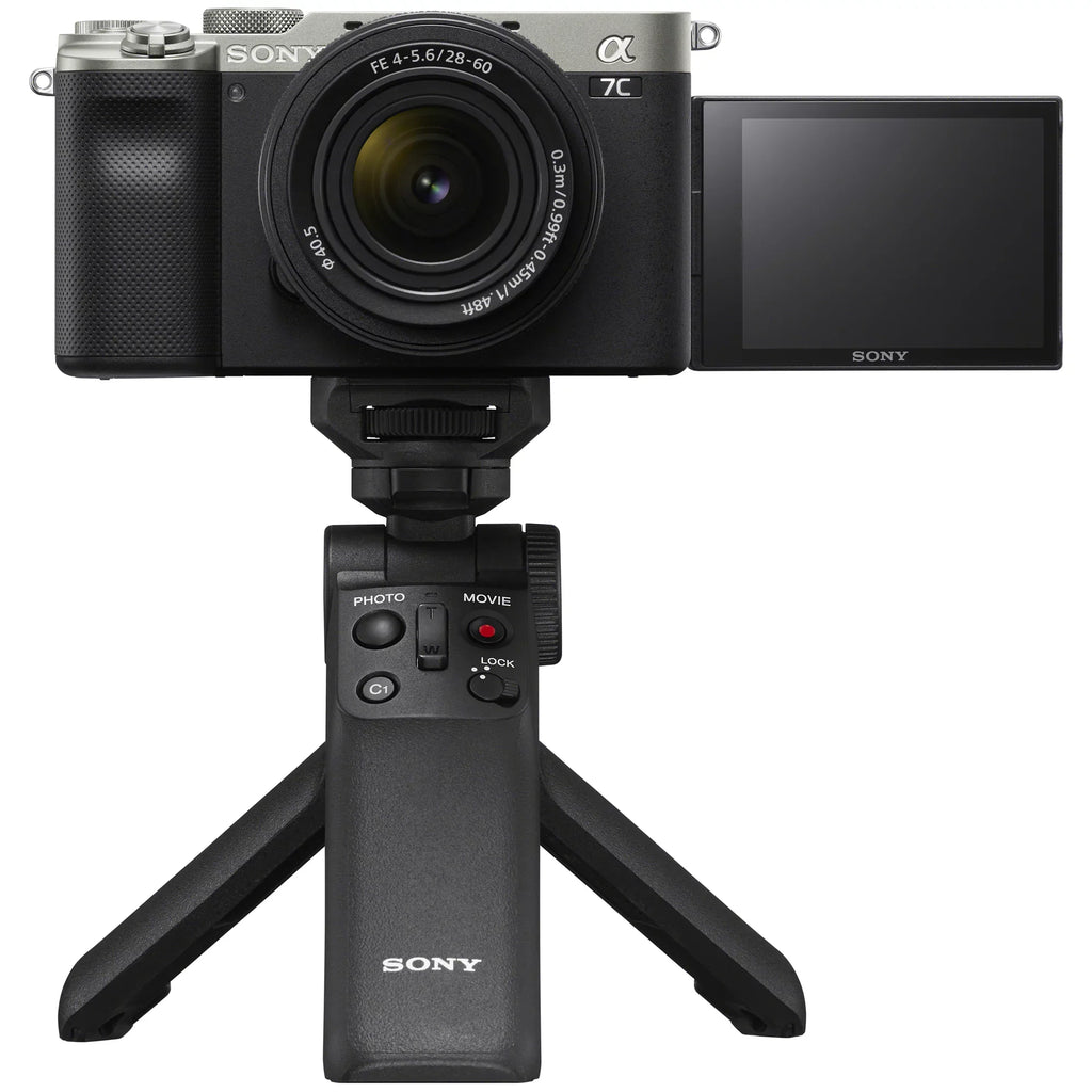 Accessories Remote with Bundle Body Frame Vlogger ACCVC1: Shooting Mirrorless Battery ILCE7CL/S Silver + Full + GP-VPT2BT + w. 2x F4-5.6 Camera Wireless Grip Bag Kit a7C Deco Lens & 28-60mm Gear