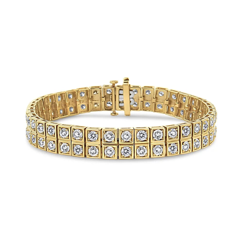 Color, Cttw Diamond Square - Clarity) Bracelet 7.25" Yellow Round-Cut (K-L Two Gold 10K I1-I2 Row 8.00 high quality Link Inches Tennis