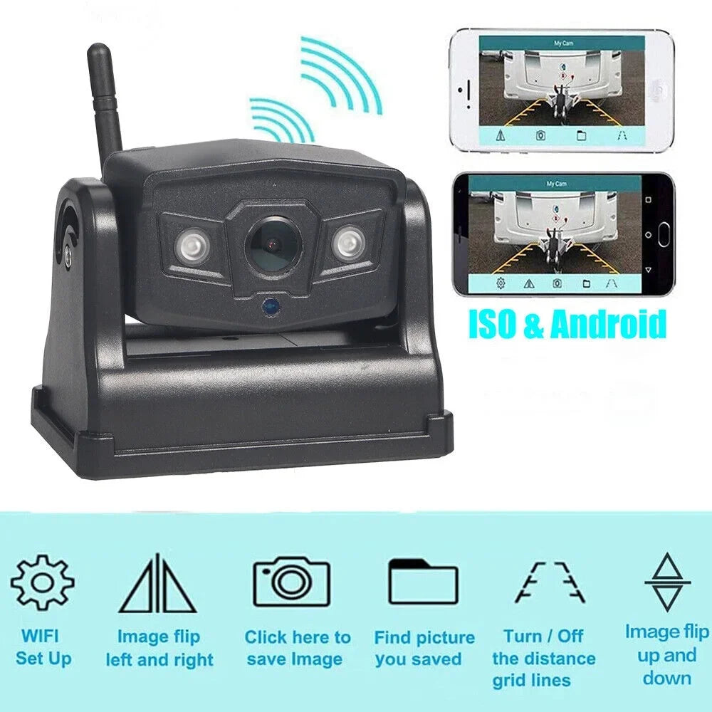 9600mAh Battery, Wireless JahyElec Mount, Magnetic classic for WiFi Front/Rear Backup Camera, Ideal View