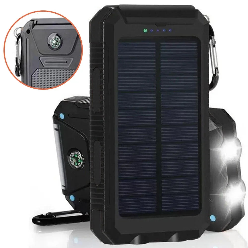 US Battery Charger 2023 Solar External Bank 9000000mAh Waterproof Power Portable
