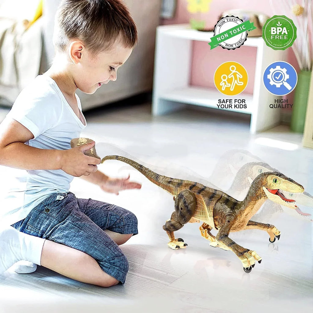 Old Lights Control Girls Years JBee Brown Kids Boys for RC Toys Robot Toy 8-12 Boys Dinosaur 3-5, Dinosaur Gifts Ctrl - Sounds with Age for 5-7, Walking and Remote T-Rex