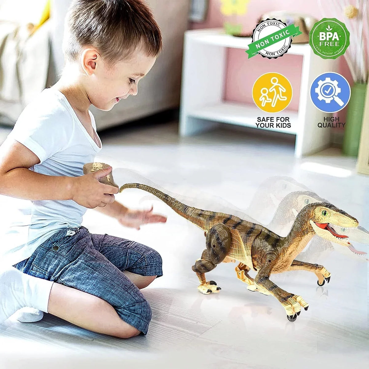 Old Lights Control Girls Years JBee Brown Kids Boys for RC Toys Robot Toy 8-12 Boys Dinosaur 3-5, Dinosaur Gifts Ctrl - Sounds with Age for 5-7, Walking and Remote T-Rex