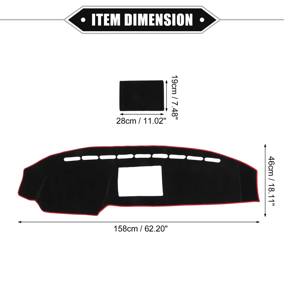Polyester Dashboard 2008-2014 Unique Bargains Protective Car for Compatible Black F150 Console high quality Center Ford Mat Cover