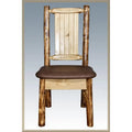 with Glacier Chair Saddle Upholstery Country Pine - Laser Tree Design Engraved Side