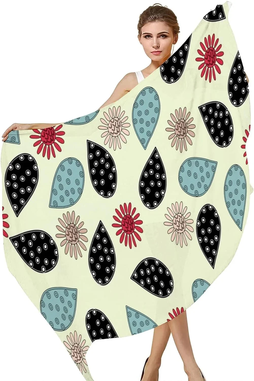 Silk Girls Women Hyjoy for Scarves Long high quality Lightweight Wrap Neck Scarf Doodles Shawl Flower