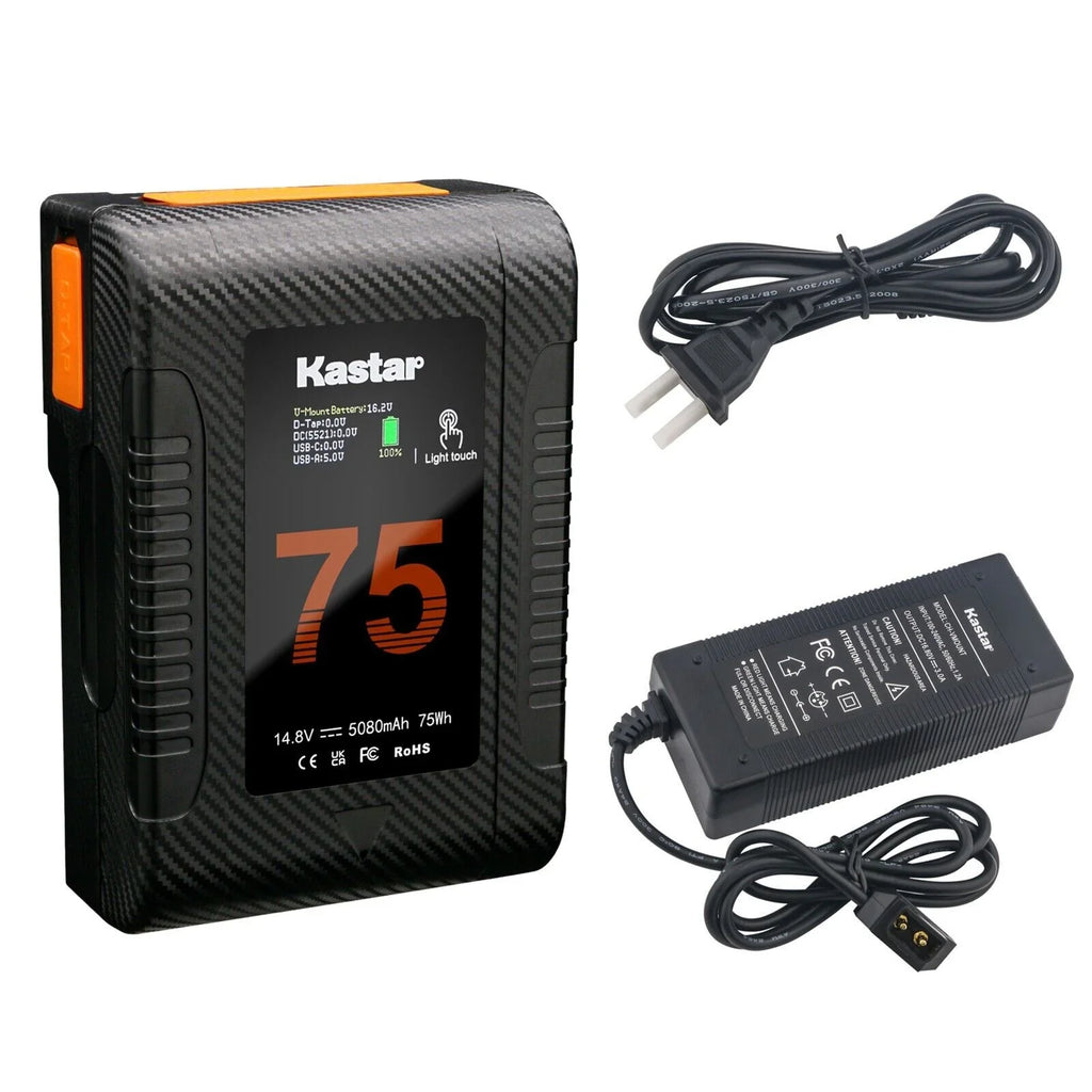 1-Pack HDW-F900H with HDW-750 Kastar HDW-F900 HDW-800 HDW-750P HDW-800P and D-Tap BP-Z75W HDW-750CE HDW-730 Camera Charger HDW-790WSP Compatible HDW-S280 HDW-790 HDW-F900R HDW-730S Battery