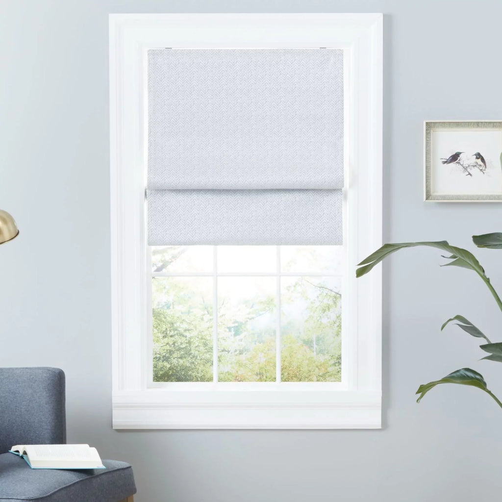 Total Home 34"x64", classic Blackout Roman Exclusive Shade, Esme Silver