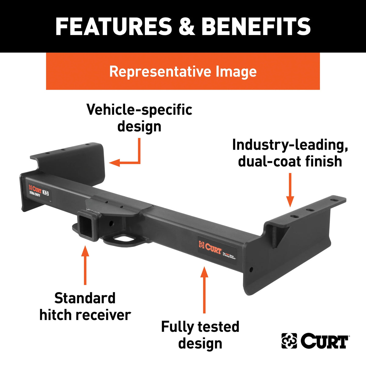 Trucks, D-Series, Class F-Series Trailer Ram 5 Xtra Dodge CURT Ford Bronco, Compatible Duty Receiver, special edition 15300 2-In Select Hitch, with