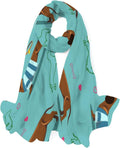 Dachshund Blue Hyjoy Wrap Girls Long Neck for trendy Lightweight Scarves Shawl Women Scarf Silk