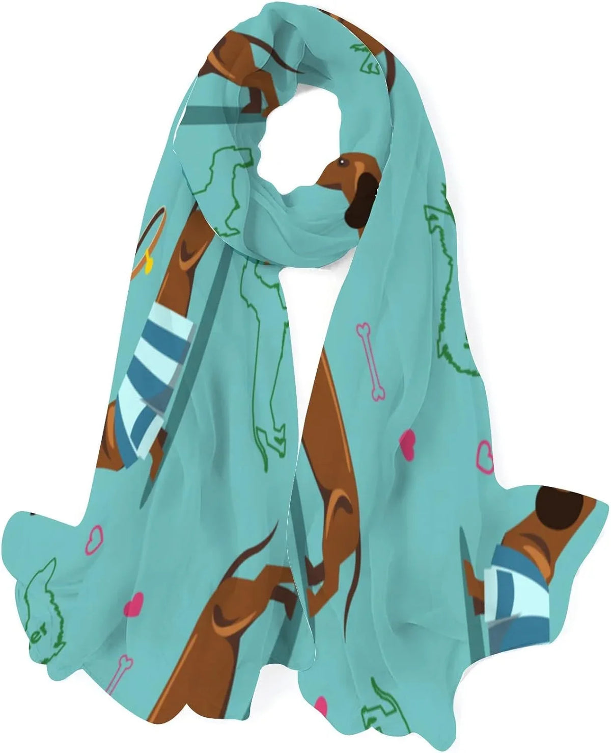 Dachshund Blue Hyjoy Wrap Girls Long Neck for trendy Lightweight Scarves Shawl Women Scarf Silk