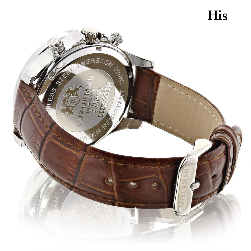 White His MOP Matching Gold and Watches Plated Diamond Watches Hers