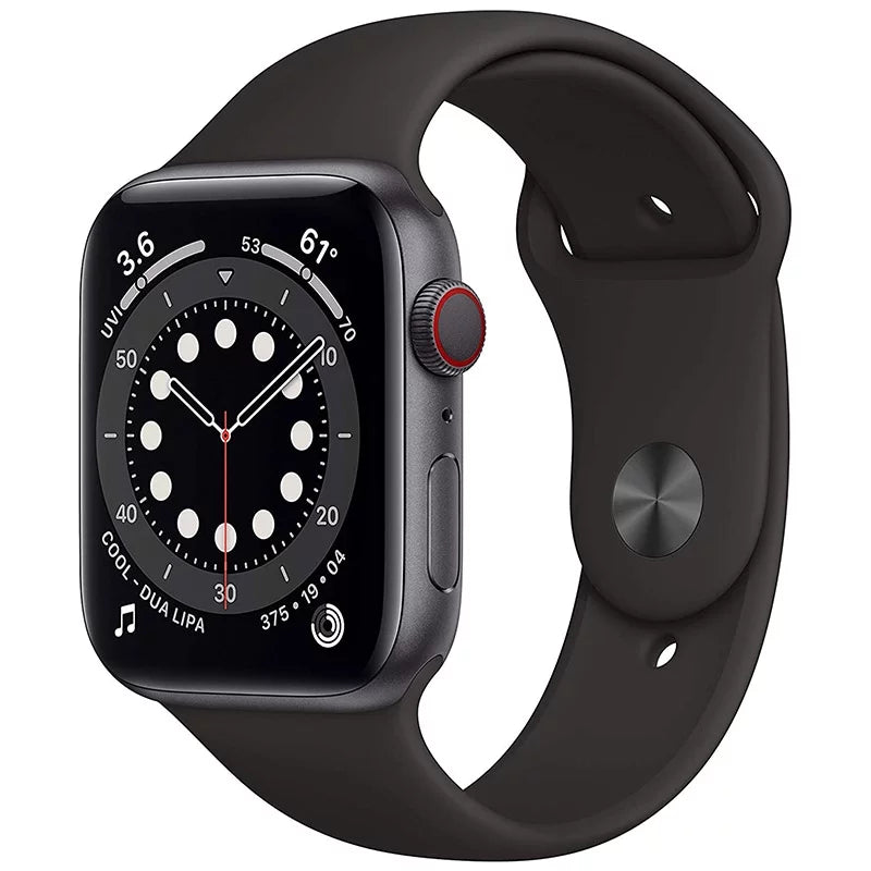 6 - Aluminum Watch - Series Case Sport - Fair Band Pre-Owned 44mm GPS Gray Black (2020) Space