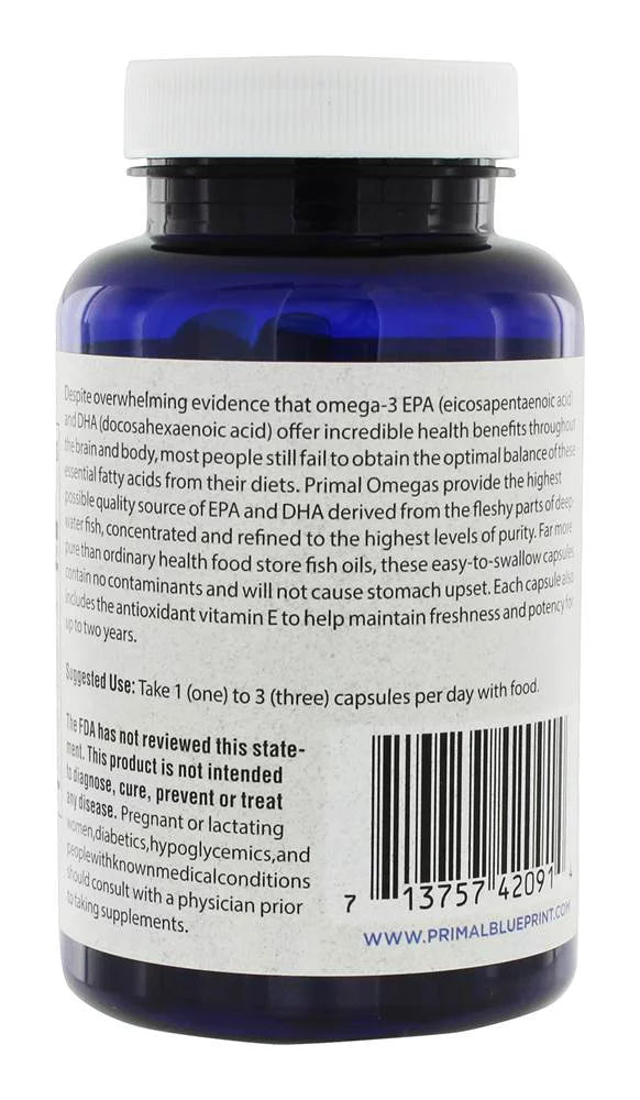 90 Fish Primal Softgels Ultra Oil Potency Blueprint - - Primal High new Omegas