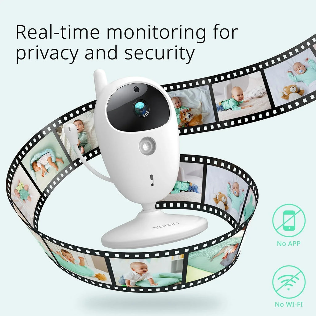 LCD Transmission, Digital VOX Sensor, Wireless Monitor Mode, Home Security, Baby Two 8 Lullabies, Screen Night Way 3.5-inch Yoton Temperature Talk with Camera, 2.4GHz Vision,