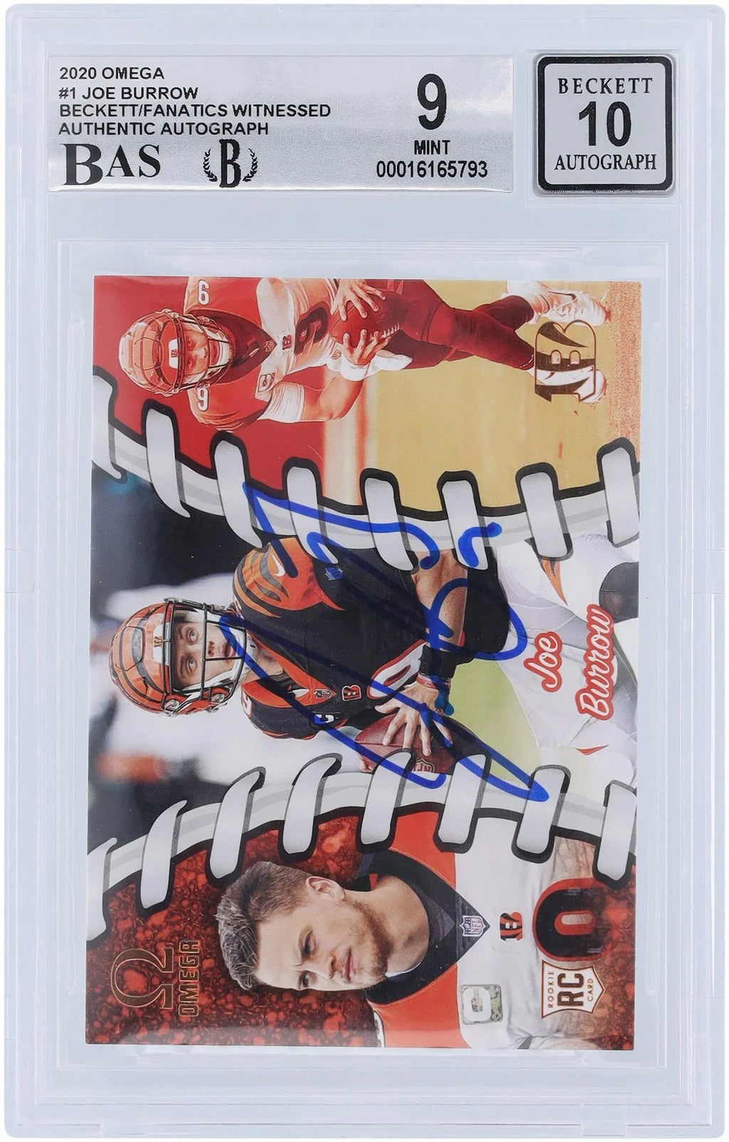 Witnessed Panini - Omega 9.5,8.5,9,9.5 Authenticated Rookie Autographed - Fanatics Certified 9/10 Card Subgrades new #0-1 Joe Authentic 2020 Fanatics Bengals Cincinnati Burrow Beckett