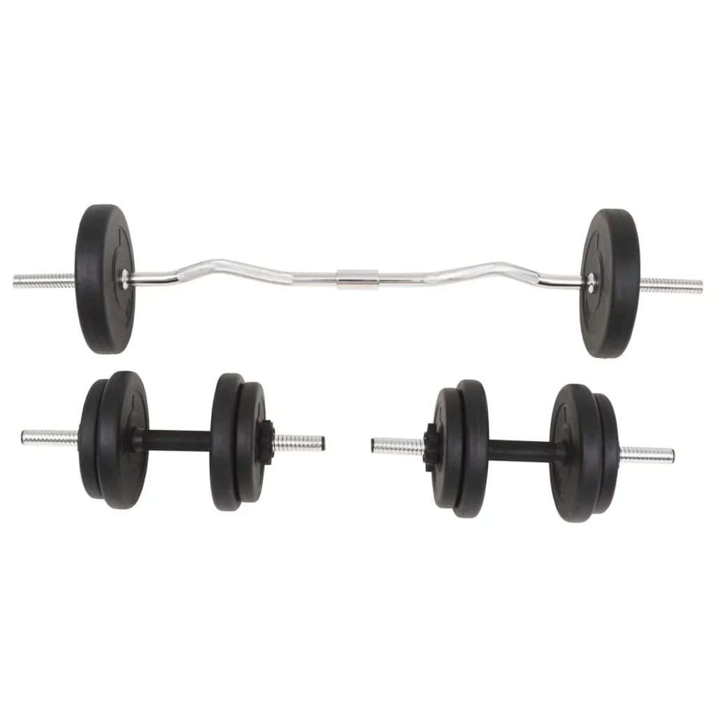 Barbell and Plates with Bodybuilding, Weight Home Fitness, Training, Bars Dumbbell Weightlifting, 66.1 lb for Gym Strength Set moobody