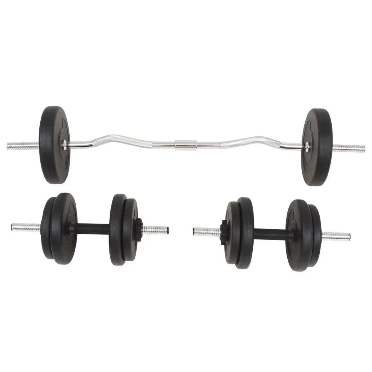 Barbell and Plates with Bodybuilding, Weight Home Fitness, Training, Bars Dumbbell Weightlifting, 66.1 lb for Gym Strength Set moobody