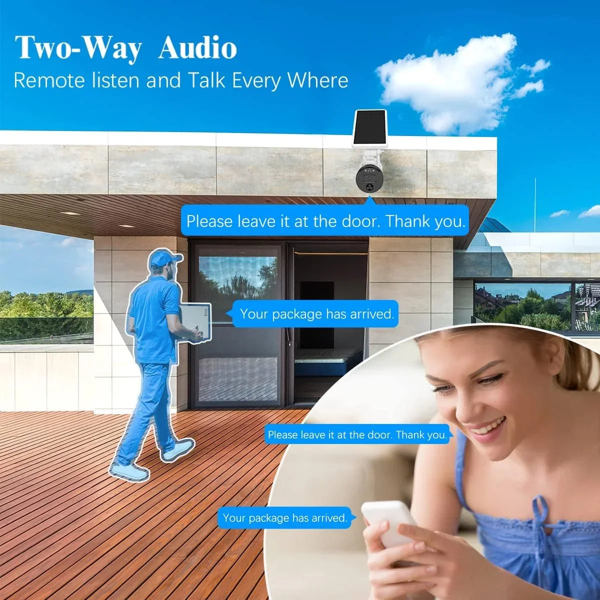 (2 Battery Vision, Surveillance Rechargeable Wi-Fi Panel, Solar Solar Camera Detection, Outdoor Security Dual 2K Night Antenna Camera, Wireless Pack) AI WEILAILIFE with