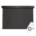 Keystone Brown) Outdoor Patio Wide Shade PVC Sun (Dark 10ft Fabrics Motorized