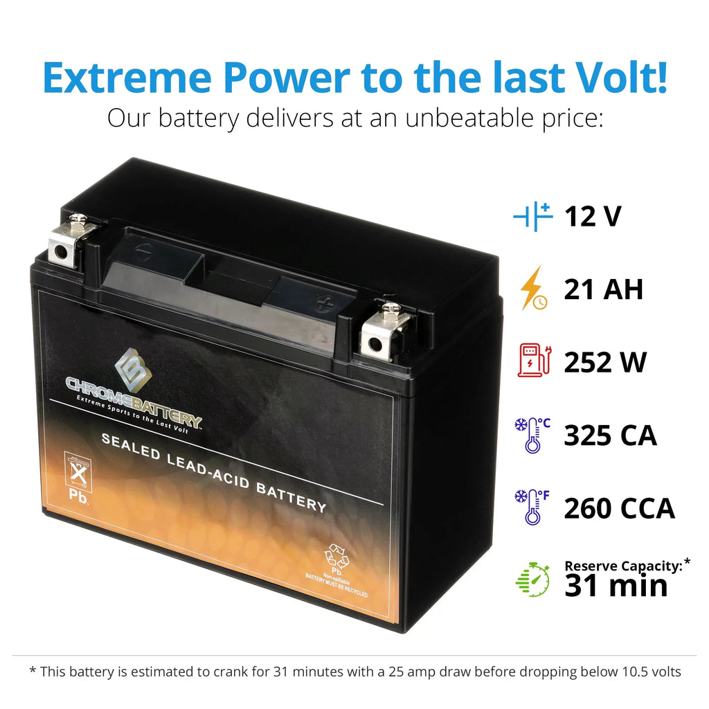 Er Volt,20 Battery 700cc 2004 Chrome Battery Snowmobile 260 CCA) Sxv700er Y50-N18L-A3 Yamaha 12 high quality for Ah, (50-N18L-A3 Viper
