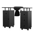 for & Wheels Resistant & w/ Nail Nail Dust LUXMARS Technician, Collector Black Nail Cushion, Desk Drawers Manicure Cabinet Electric Rest - Wrist Table Table w/Lockable Acetone Station new Table &